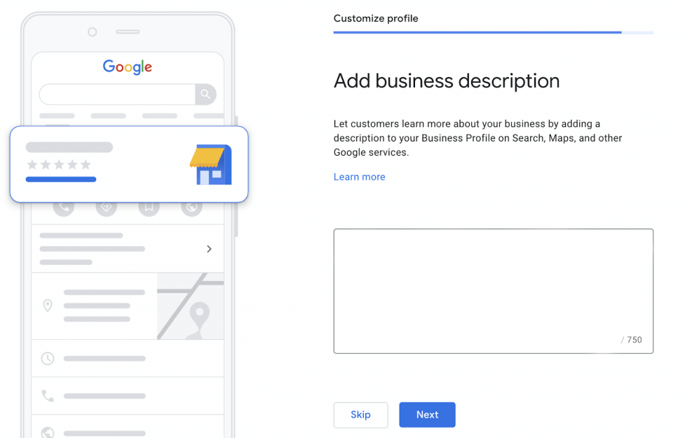 add a Google Business Profile