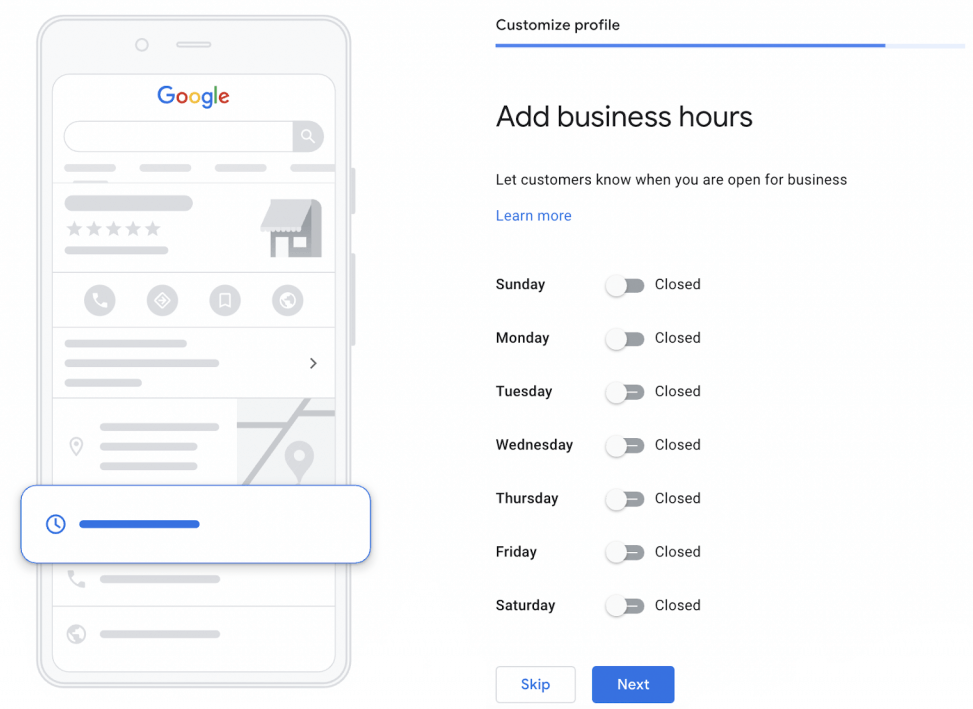 add a Google Business Profile