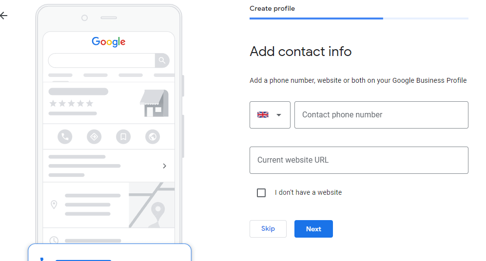 add a Google Business Profile